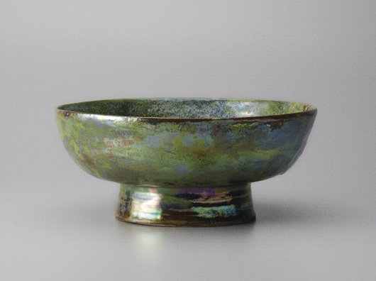 BEATRICE WOOD, 1893-1998: Bowl, 1987 Luster glazed earthenware. 5 1/4 in. (13.3 cm.) high, 12 7/8 in. (32.7 cm.) diameter. Underside painted with "BEATO" and signed in marker with "76B." PROPERTY FROM THE COLLECTION OF ELLEN A