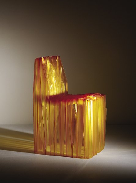 PATRICK JOUIN, b. 1967: Prototype "C1" chair, 2005 Rapid prototype stereolithography. 31 in. (78.7 cm.) high. Produced by Patrick Jouin Studio, France and Materialise.MGX, Belgium, from the Solid series. One of two prototype