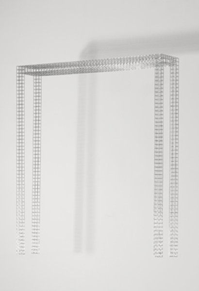 ROBERT WILSON, b. 1941: Nijinsky Table,", 1991 Metal wire mesh. 36 1/2 x 33 1/8 x 6 in. (92.5 x 84 x 15 cm.). Editioned by RW Work Ltd., USA and Luca Dosi Delfini, The Netherlands. Number three from an edition of 12. Attache