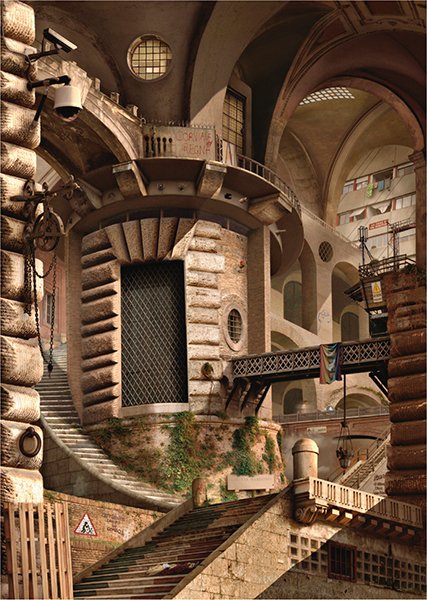 EMILY ALLCHURCH, Urban Chiaroscuro 3: Rome (after Piran: Urban Chiaroscuro 3: Rome (after Piranesi), 2006 Transparency in lightbox.. 81.5 x 116.4 cm. (32 1/8 x 45 7/8 in).. Signed in ink, printed title, date and number 1/4 on a label affixed to the reverse 
