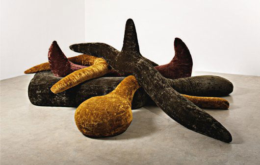 FERNANDO AND HUMBERTO CAMPANA, Kaiman Jakaré' sofa, 200: Kaiman Jakaré' sofa, 2006 Velvet, polyurethane, PVC.. 140 x 420 x 400 cm. (55 1/8 x 165 3/8 x 157 1/2 in).. Produced by Edra, Italy. Each zipper cast with 'Edra'. LITERATURE Antibodies – Fernando &