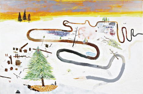 LISA SANDITZ, Christmas Tree Farm, 2004: Christmas Tree Farm, 2004 Acrylic on canvas.. 121.9 x 182.9 cm. (48 x 72 in).. Signed, titled and dated 'Lisa Sanditz Christmas Tree Farm 2004' on the overlap. PROVENANCE Private Collection, New