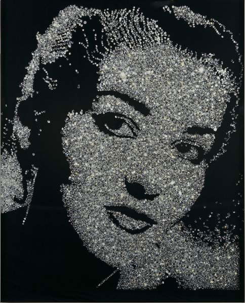 VIK MUNIZ, b. 1961: Maria Callas (from Diamond Divas), 2004 C-print mounted on aluminum. 59 x 47 1/4 in. (149.9 x 120 cm). Signed and dated "Vik Muniz 2004" and numbered of ten on a label adhered to the reverse. This wor