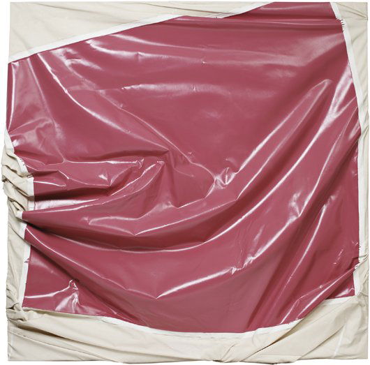 STEVEN PARRINO, Sin City Sag. Fuckhead Bubble-Gum: Sin City Sag. Fuckhead Bubble-Gum, 1992 Enamel and gesso on gathered canvas. 240.5 x 240.5 x 50 cm. (94 3/4 x 94 3/4 x 19 3/4 in). Signed and dated 'ST. Parrino 1992' on the reverse. PROVENANCE Acquir