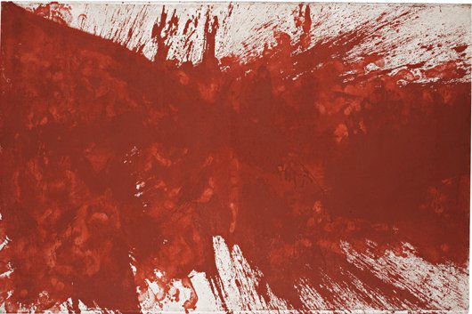 HERMANN NITSCH, Untitled: Untitled, 1986 Oil and acrylic on canvas. 200 x 300 cm. (79 x 111 in). PROVENANCE Galerie Heike Curtze, Vienna EXHIBITED London, The Saatchi Gallery, 26 January - 30 October, 2005; Leeds City Art Gal