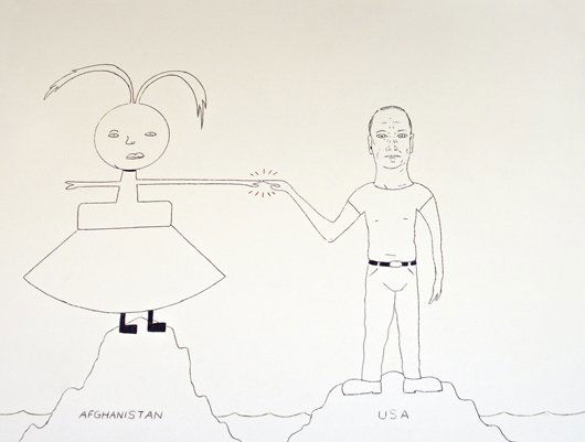 MIKE KELLEY, Drawing: Drawing, 2007 Ink on paper. 50 x 70 cm. (19 3/4 x 27 1/2 in). Signed and dated 'M. Kelley 2007' lower right. SOLD TO BENEFIT THE EMERGENCY CHARITABLE ORGANISATION • PROVENANCE Acquired directly