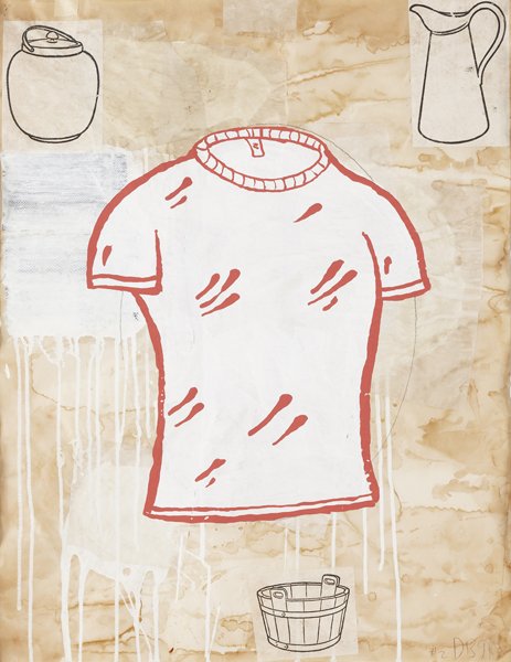 DONALD BAECHLER, Red Line Drawings #2: Red Line Drawings #2, 1991 Gesso, gouache and collage on paper. 68.5 x 53.3 cm. (27 x 21 in). Intitialed and dated 'DB91' lower right. PROVENANCE Luhring Augustine Hetzler, Santa Monica