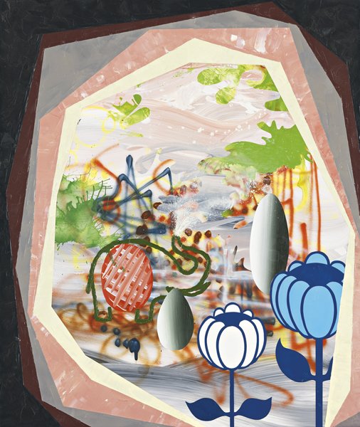 BERNHARD MARTIN, Klubbo: Klubbo, 2003 Oil and acrylic on board. 65 x 55.2 cm. (25 5/8 x 21 3/4 in). Signed and dated 'B.Martin 2003' on the reverse.♠ PROVENANCE Unlimited Gallery, Athens; Private collection, Athens