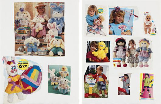 MIKE KELLEY, Two works: (i) Pagan Indoctrination;: Two works: (i) Pagan Indoctrination; (ii) Idol Worship Mostly, 1995 Collage on paper. (i) 35 x 27,5 cm. (13 3/4 x 10 7/8 in). (ii) 34.5 x 28 cm. (13 5/8 x 11 in). Each signed and dated 'Mike Kelley 19