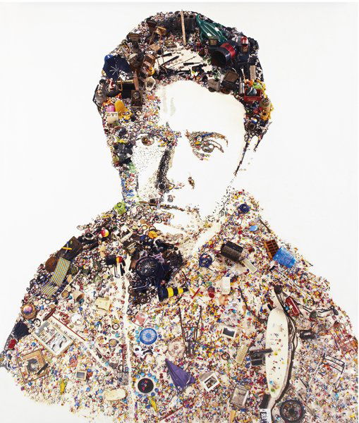 VIK MUNIZ, Kyber Pass, Self-Portrait as an Orienta: Kyber Pass, Self-Portrait as an Oriental (After Rembrandt), from Pictures of junk, 2005 Digital C-print. 213.5 x 183 cm. (84 x 72 in). Signed and dated 'Vik Muniz 2005' on the label adhered to the rev