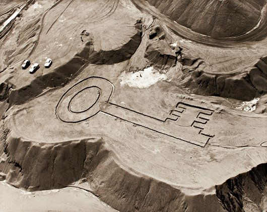 VIK MUNIZ, Key (The Sarzedo Drawings), from Pictur: Key (The Sarzedo Drawings), from Pictures of Earthworks Series, 2002 Gelatin sepia toned silver print. 101.5 x 127 cm. (40 x 50 in). Signed and dated 'Vik Muniz 2002' on a label adhered to the reverse