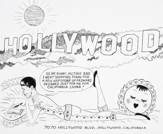 MIKE KELLEY, Katy Keene Drawings/Cal Living (n.11): Katy Keene Drawings/Cal Living (n.11), 2000 Ink on paper. 19 x 24 in. (48.3 x 61 cm). Signed and dated "M. Kelley 2000" on the reverse. PROVENANCE Galleria Emi Fontana, Milan