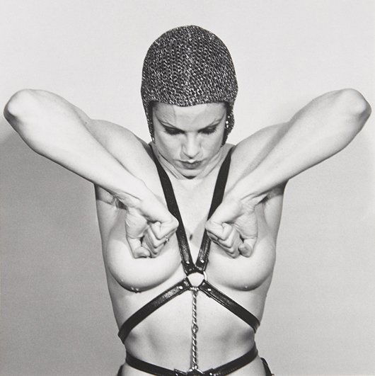 ROBERT MAPPLETHORPE, Lisa Lyon, 1981: Lisa Lyon, 1981 Gelatin silver print. 8 1/2 x 8 1/2 in. (21.6 x 21.6 cm). Signed and numbered AP 1/2 in ink in the margin; signed, dated in ink and copyright credit reproduction limitation stamp on th