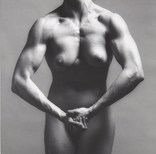 ROBERT MAPPLETHORPE, Lisa Lyon, 1982: Lisa Lyon, 1982 Gelatin silver print. 15 1/8 x 15 3/8 in. (38.4 x 39.1 cm). Signed and numbered AP 1/2 in ink in the margin; signed, dated in ink and copyright credit reproduction limitation stamp on