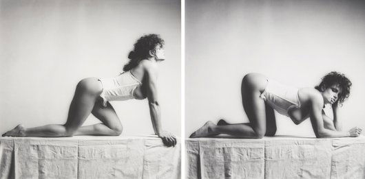 ROBERT MAPPLETHORPE, Lisa Lyon, 1981: Lisa Lyon, 1981 Two gelatin silver prints, flush-mounted. Each approximately 15 1/4 x 15 1/4 in. (38.7 x 38.7 cm). Each signed and numbered AP 1/2 in ink in the margin. Each from an edition of 10 plus