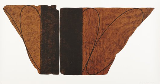 ROBERT MANGOLD: Fragment VIII, 2001 Lithograph in colors, on Arches Cover paper, with full margins, I. 29 1/2 x 64 1/4 in. (74.9 x 163.2 cm); S. 36 1/2 x 69 1/4 in. (92.7 x 175.9 cm) , signed and numbered PP 3/6 in