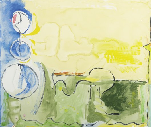 HELEN FRANKENTHALER: Flotilla, 2006 Screenprint in colors, on Rives BFK paper, the full sheet, S. 31 1/8 x 37 1/8 in. (79.1 x 94.3 cm), signed and numbered 89/120 in pencil, with inscription `frankenthaler 106' in anot