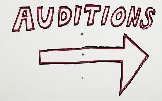 MIKE KELLEY: Street Sign, 2004 Screenprint in colors, on baked white enamel aluminum panel with puncture holes, S. 15 1/8 x 24 1/8 in. (38.4 x 61.3 cm), signed, dated `2004' and numbered 61/100 in black ink on the