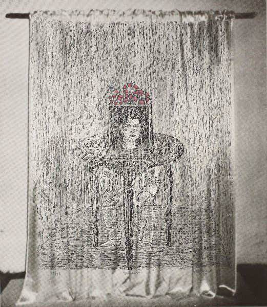 JANE HAMMOND: Voodoo, from Independent Curators 15th Anniversary portfolio, 1990-91 Lithograph with collage, on wove paper, the full sheet, S. 35 3/8 x 30 7/8 in. (89.9 x 78.4 cm), signed, titled, dated `91' and nu