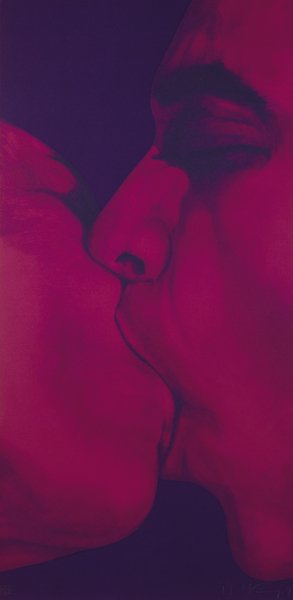 ROBERT LONGO: Red Kiss, 1990 Lithograph in colors, on wove paper, the full sheet, S. 36 1/2 x 18 in. (92.7 x 45.7 cm), signed, dated `90' and annotated `PP IV' in pencil (one of 15 copies in Roman numerals, there w
