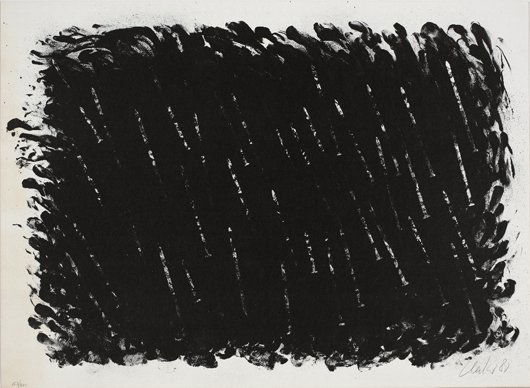 GUNTHER UECKER: [Untitled], 1980 Lithograph, on smooth wove paper, the full sheet, S. 19 3/8 x 26 1/2 in. (49.2 x 67.3 cm), signed, dated `80' and numbered 153/200 in pencil, mat staining along the right sheet edge (