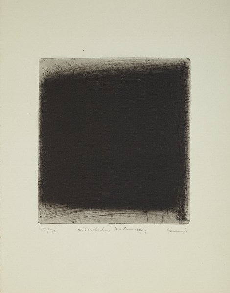 ARNULF RAINER: Reiberstaham Kabreter, 1963 Etching, on wove paper, with full margins, I. 7 5/8 x 7 in. (19.4 x 17.8 cm); S. 14 3/4 x 10 3/4 in. (37.5 x 27.3 cm), signed, titled and numbered 37/70 in pencil, the pale