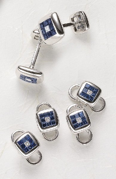 A Sapphire and Diamond Dress Set