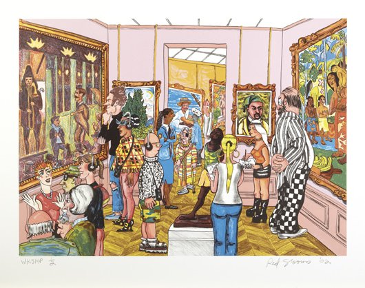 RED GROOMS, Masters at the Met, 2002: Masters at the Met, 2002 Lithograph in colors, on Somerset Velvet paper. 21 1/2 x 29 7/8 in. (54.6 x 75.9 cm). Signed and numbered `WKSHP 1/2' in pencil (a workshop copy, the edition was 75 and 10 art