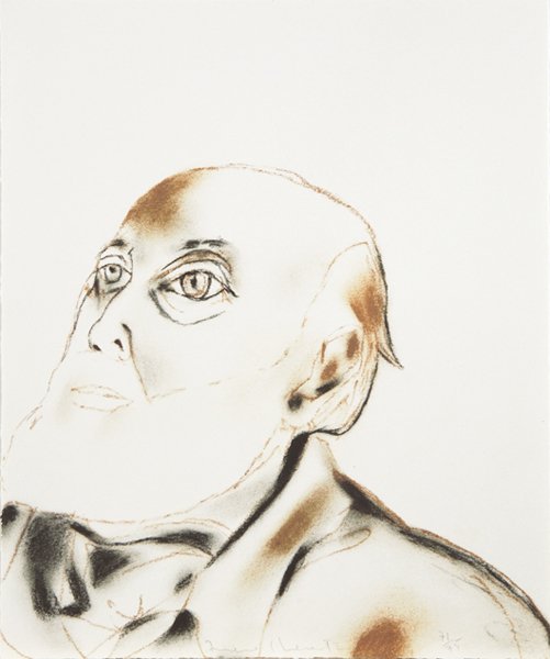 FRANCESCO CLEMENTE, Untitled, from Geldzahler Portf: Untitled, from Geldzahler Portfolio, 1998 Digital inkjet print in black and brown, on Arches Hot Press paper. 12 1/2 x 10 1/2 in. (31.8 x 26.7 cm). Signed and numbered 71/75 in pencil (there were also