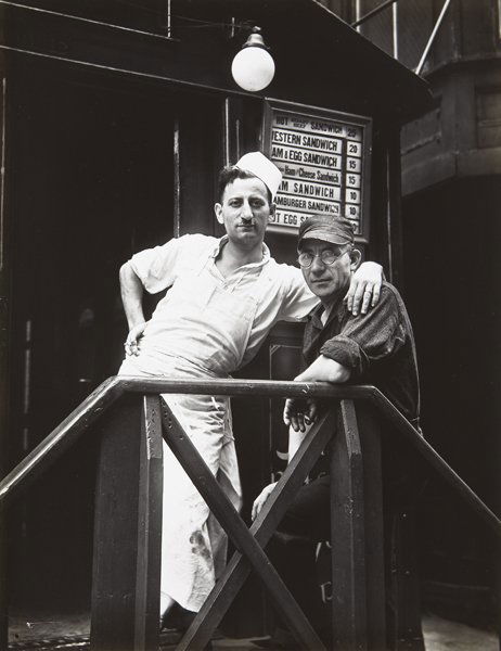 WALKER EVANS, Lunchroom Buddies, New York City, 19: Lunchroom Buddies, New York City, 1931 Gelatin silver print from Walker Evans: Selected Photographs, printed 1974. 12 x 9 1/4 in. (30.5 x 23.5 cm). Signed and numbered 56/75 in pencil on the embossed