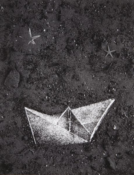 VIK MUNIZ, Paper Boat from Pictures of Soil, 2002: Paper Boat from Pictures of Soil, 2002 Gelatin silver print. 13 x 10 1/8 in. (33 x 25.7 cm). Signed in ink on the reverse of the mount.
