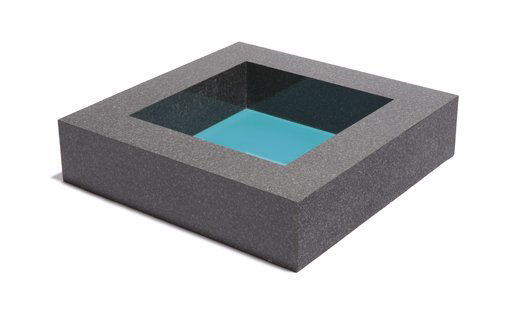 MATTHEW MCCASLIN, Block Island, 1985: Block Island, 1985 Formica on particle board and anti-freeze. 7 x 30 x 30 in. (17.8 x 76.2 x 76.2 cm). Signed, titled and dated "Matthew McCaslin 'Block Island' 85" on the underside. PROVENANCE Cuttle