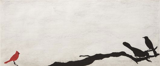 ROBERT S. MOSKOWITZ, The Red and Black, 1987: The Red and Black, 1987 Pastel on paper. 30 x 71 1/2 in. (76.2 x 181.6 cm). Initialed and dated "RM 1987" upper left.