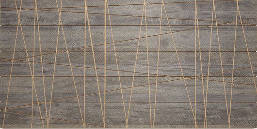 MATTHEW MCCASLIN, Trident, 1987: Trident, 1987 Formica on particle board. 30 x 60 1/4 x 6 in. (76.2 x 153 x 15.2 cm). Signed, titled and dated "Matthew McCaslin 'Trident' 87" on the reverse. PROVENANCE Acquired directly from the arti