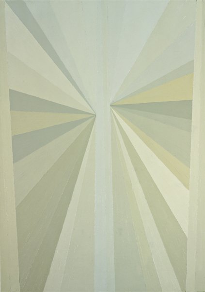 MARK GROTJAHN, Untitled (Green Butterfly), 2002: Untitled (Green Butterfly), 2002 Oil on canvas. 122 × 86.3 cm (48 × 34 in). Signed and dated 'M. Grotjahn 02' on the overlap. † PROVENANCE Blum & Poe, Los Angeles; Jack Tilton Gallery, New Yor