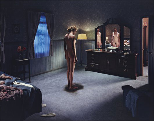 GREGORY CREWDSON, Untitled (woman stain), 2001: Untitled (woman stain), 2001 Digital C-print in artist's frame. 136 x 166.5 cm (53 1/2 x 65 1/2 in). Signed 'Gregory Crewdson' on a label adhered to the reverse. This work is from an edition of ten. P