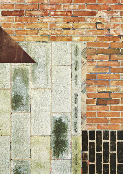 KELLEY WALKER, Untitled, 2007: Untitled, 2007 Chocolate, newspaper collage and screenprint on canvas. 165 × 117.9 cm (65 × 46 in). PROVENANCE Paula Cooper Gallery, New York