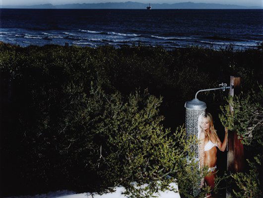 DAVID DREBIN, Beach Shower, 2005: Beach Shower, 2005 Digital color coupler print, Diasec mounted. 30 1/4 x 40 in. (76.8 x 101.6 cm). Signed in ink, printed title and number 1/10 on a label accompanying the work. PROVENANCE Acquired di