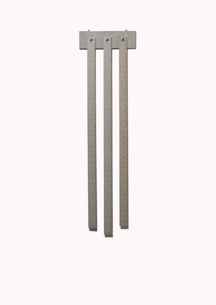 ROBERT MORRIS, Three Rulers, 1962: Three Rulers, 1962 Painted and incised wood. Inscribed "MORRIS 1962" on the reverse. 42 x 11 1/2 x 1 1/2 in. (106.7 x 29.2 x 3.8 cm). PROVENANCE Green Gallery, New York (1963) EXHIBITED London, Haywoo