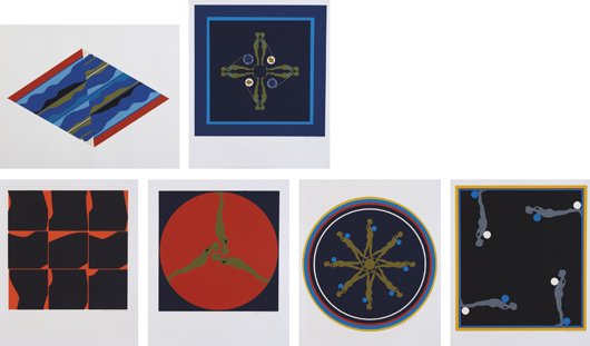 ERNEST TROVA, Falling Man: six prints, 1968: THIS LOT IS SOLD WITH NO RESERVE Falling Man: six prints, 1968 Six screenprints in colors, on textured wove paper. All signed, dated and numbered 54-150 in pencil. All: 12 1/2 x 15 in. (31.8 x 38.1 cm