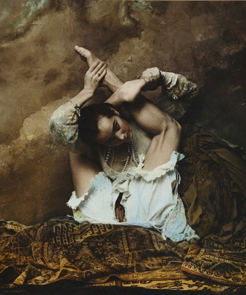 JAN SAUDEK, The Gurl (#362), 1992: The Gurl (#362), 1992 Hand-coloured gelatin silver print. Signed in ink on the recto; titled, numbered 5/5 and annotated in ink on tape affixed to the margin edge. 58.7 x 48.9 cm (23 1/8 x 19 1/4 in)