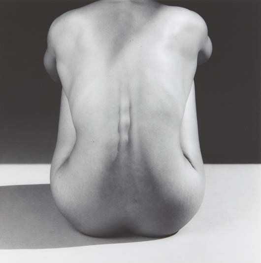 ROBERT MAPPLETHORPE, Lydia (Back), 1987: Lydia (Back), 1987 Gelatin silver print. 19 1/4 x 19 1/4 in. (48.9 x 48.9 cm). Signed, dated and numbered 2/10 in ink in the margin; signed in ink and copyright credit reproduction limitation stamp on