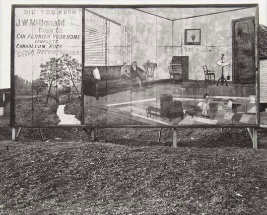 WALKER EVANS, Display Sign, Birmingham, Alabama, 1: Display Sign, Birmingham, Alabama, 1936 Gelatin silver print, printed later. 7 1/2 x 9 1/2 in. (19.1 x 24.1 cm). Signed in pencil on the verso. LITERATURE Harper & Row, Walker Evans: First and Last, p