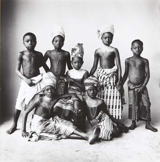IRVING PENN, Dahomey Children, 1967: Dahomey Children, 1967 Gelatin silver print. 13 3/4 x 13 5/8 in. (34.9 x 34.6 cm). Signed in ink and credit stamp on the reverse of the mount; copyright credit reproduction limitation and edition stam