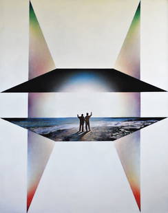 OLEG VASSILIEV, At the Seaside, 1989: At the Seaside, 1989 Oil on canvas. 153.5 x 120 cm (60 x 47 1/4 in). Signed, titled in Cyrillic and dated 'O. Vassiliev At the Seaside 89' on the reverse. â™ PROVENANCE Phyllis Kind Gallery, New