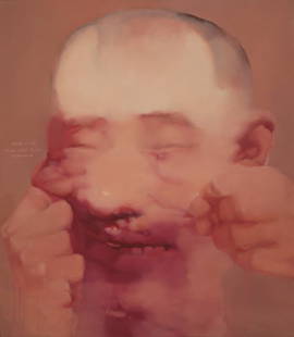 YANG SHAOBIN, Untitled No. 12, 1998: Untitled No. 12, 1998 Oil on canvas. 160 x 140 cm (63 x 55 1/8 in). Signed, titled and dated 'No 12 Yang Shaobin 1998' left centre; signed and dated 'Yang Shaobin 1998' in English and Pinyin on the re