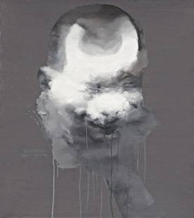 YANG SHAOBIN, Fighting No. 3, 2001: Fighting No. 3, 2001 Oil on canvas. 90 x 80 cm (35 1/2 x 31 1/2 in). Signed and dated 'Yang Shaobin, 2001-8-20' left centre. ‡ PROVENANCE Private Collection, United States of America