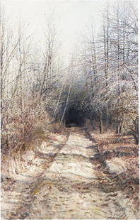 OLEG VASSILIEV, Path to the Lake, 2001: Path to the Lake, 2001 Oil on canvas. 146.3 x 93.2 cm (57 5/8 x 36 3/4 in). Signed with artist's monogram and dated '01' lower right. Signed, titled and dated 'O. Vassiliev "PATH TO THE LAKE" 2001' on