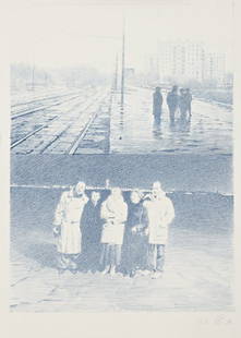 OLEG VASSILIEV, Awaiting, 1994: Awaiting, 1994 Coloured pencil on paper. 54 x 38 cm (21 1/4 x 15 in). Signed with artist's monogram and dated '94' lower right. â™ PROVENANCE Acquired directly from the artist; Private Collection