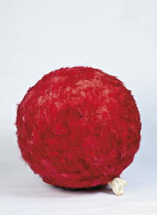LYGIA PAPE, Memória Tuinambá, 1999: Memória Tuinambá, 1999 Polypropylene and feathers. Diameter 53 cm (20 7/8 in). ‡ PROVENANCE Acquired from the artist by the present owner LITERATURE Lygia Pape, Gávea de Tocaia, Cosac & Naify
